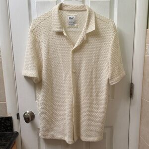 Men's Cream Casual Button Down Shirt